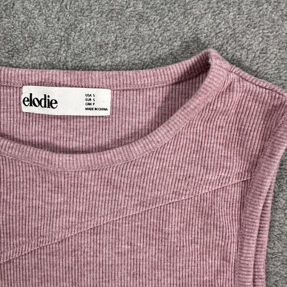 Elodie Ribbed Tank Top Women's Small Purple High Neck Sleeveless Crossover - Picture 2 of 7